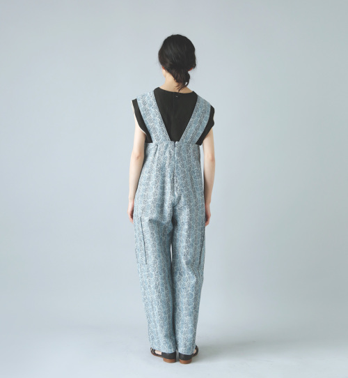 極美品✨フィータPaula コットンシルクリバーシブルベスト 刺し子カンタ刺繍 Pheeta(フィータ)コットンシルクステッチ総柄オールインワン