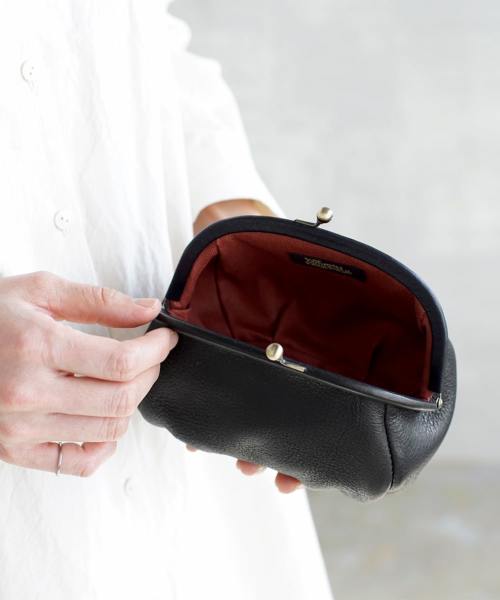 Yammart(ヤマート)カウレザーがま口ポーチ plain-gama-pouch | iroma