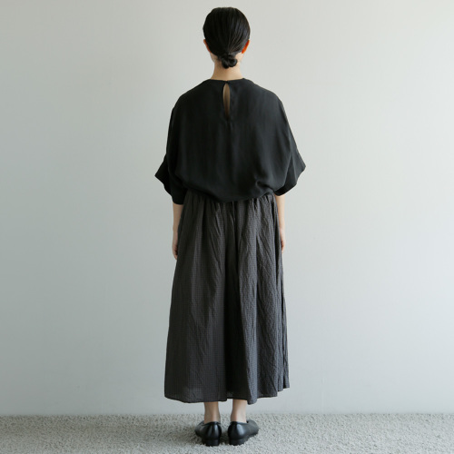 TOUJOURS トゥジュー コットンシルク タッタソールチェック スカート
