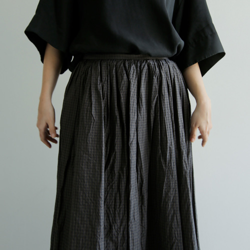 TOUJOURS トゥジュー コットンシルク タッタソールチェック スカート