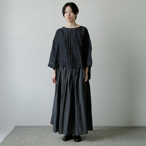 TOUJOURS トゥジュー コットンシルク タッタソールチェック スカート