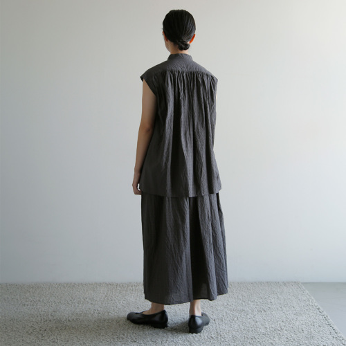 TOUJOURS トゥジュー コットンシルク タッタソールチェック シャツ