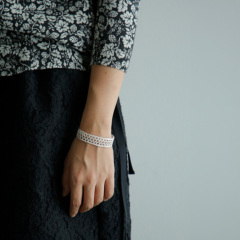 MAISON RUBUS. リコレクション シルバー レース バングル recollection lace bangle L