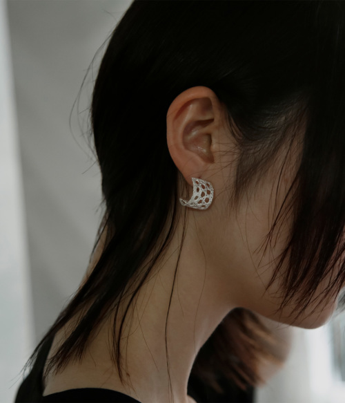 MAISON RUBUS. メゾンルーバス リコレクション シルバー レース ピアス L “recollection lace pierce L”  re-005 | iroma..aranciato