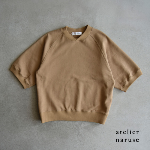 アトリエナルセ　コットンリブネックTシャツ 再入荷** atelier naruse アトリエナルセ コットン衿付きニット｜cott