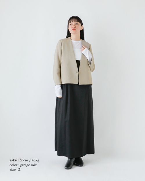 【未使用品】ガネリア　ラムレザーギャザーノーカラーJK［最終値下げ] ラムレザー ノーカラージャケット（JKWWCW0315） | 23