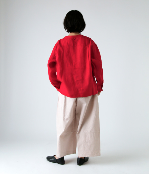 アトリエナルセ　リネン刺繍ブラウス atelier naruse アトリエナルセ / リネン刺繍ショールカラー