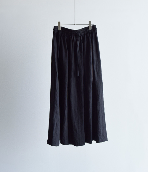 atelier naruse アトリエナルセ　リネン　スカート atelier naruse | リネンギャザースカート (black