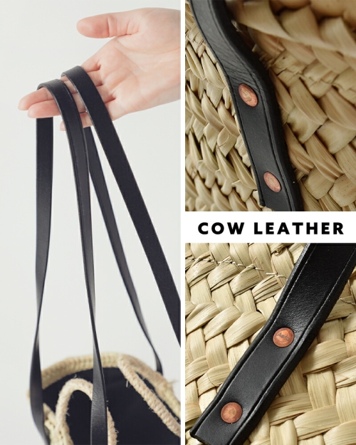 バッグ AETA CYLINDER BASKET W HANDLE Aeta(アエタ)｜CYLINDER BASKET W handle/ブラック の通販