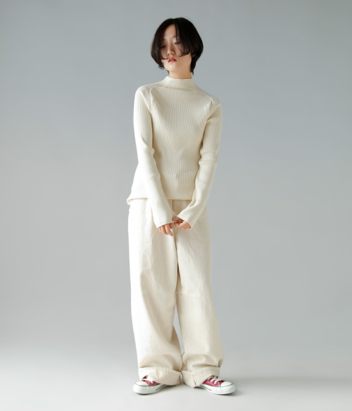 THE HINOKI ザ ヒノキ コットン ウール リブ タートルネック T