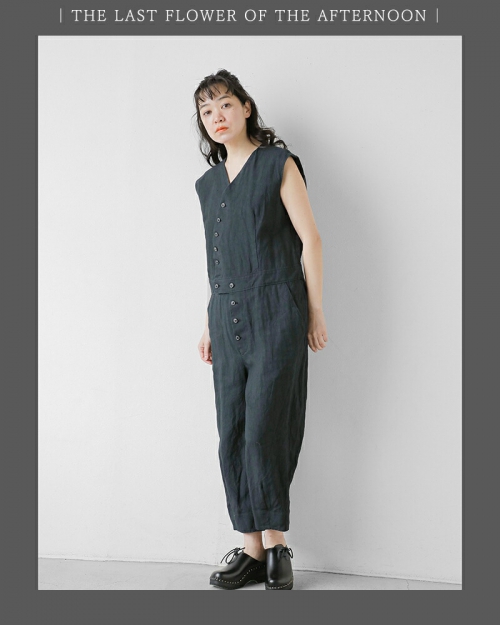 【sandro】関税込★グリーン ツイル ショートジャンプスーツ 30%OFF】the last flower of the afternoon ラストフラワー
