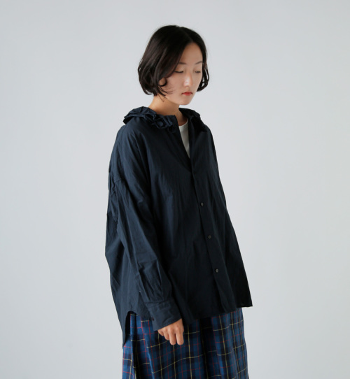 TOUJOURS トゥジュー ファインヤーン コットン シャツ “Ruffle