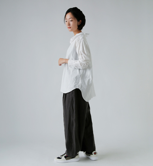 TOUJOURS トゥジュー ファインヤーン コットン シャツ “Ruffle