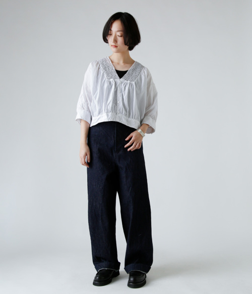 今季最新toujours bolero shirt lt.ink 1号 TOUJOURS トゥジュー リンクル コットン ペーパー シャツ