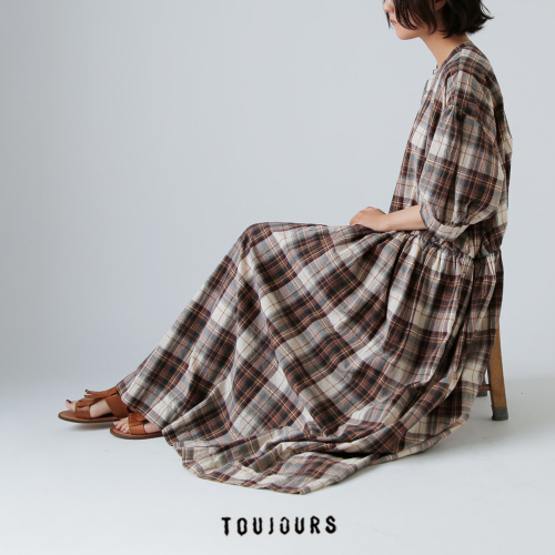 TOUJOURS トゥジュー フェード リサイクル コットン マドラスチェック
