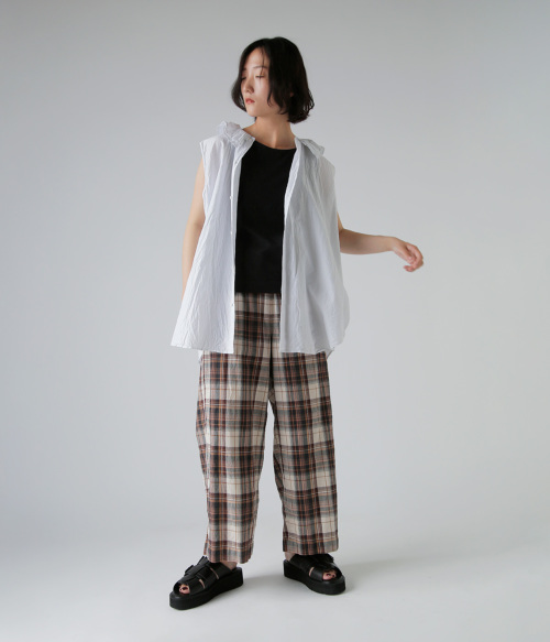 TOUJOURS 2025ssパジャマパンツ TOUJOURS トゥジュー フェード リサイクルコットン マドラス