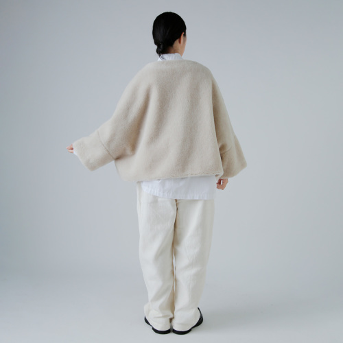 TOUJOURS トゥジュー ラムズウール シルク ファーリー ボア ジャケット