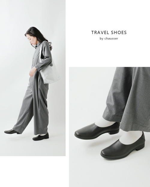■新品未使用■travel shoes by chausser 37 TRAVEL SHOES by chausser トラベルシューズバイショセ レザー