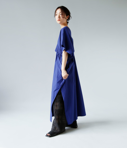 WONDER FULL LIFE ワンダーフルライフ ボタニカルダイ コットン タイプライター ネオ カフタン ドレス “NEO KAFTAN  DRESS” wfl24-s90 | iroma..aranciato