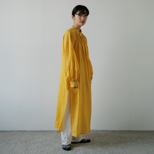 美品✨マッキントッシュ ロンドン ラミー100% ロングシャツ ライムイエロー WONDER FULL LIFE ワンダーフルライフ ラミー エンシェント ロング