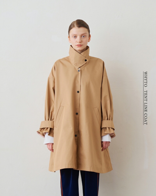 whyto ホワイト コットン テントライン コート “TENT LINE COAT