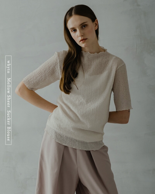 WHYTO. ホワイト トップス シースルー カットソー 半袖 シアサッカーブラウス サッカー ブラック SEERSUCKER BLOUSE WHT23HBL4023≪★返品交換対象外≫ 楽天市場】WHYTO.（ホワイト） シアサッカー ブラウス