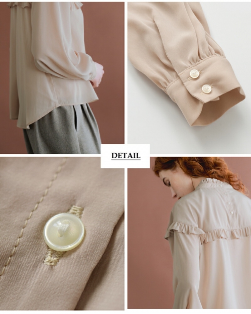 whyto ホワイト フリル カラー ブラウス “frill collar blouse” wht24fbl4056-rf 2025ss新作 |  iroma..aranciato