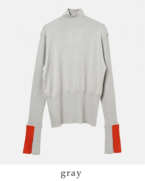 whyto ホワイト シルク カシミヤ コットン カラーブロック ニット プルオーバー “color block knit”  wht24fkn4031-ma | iroma..aranciato