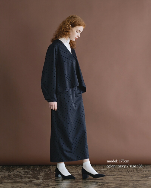 whyto ホワイト ドット ストレート スカート “dot straight