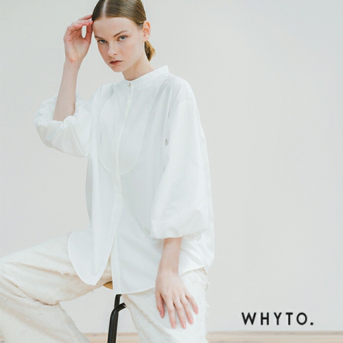 whyto ホワイト バルーンスリーブ ブラウス “BALOON SLEEVE BLOUSE