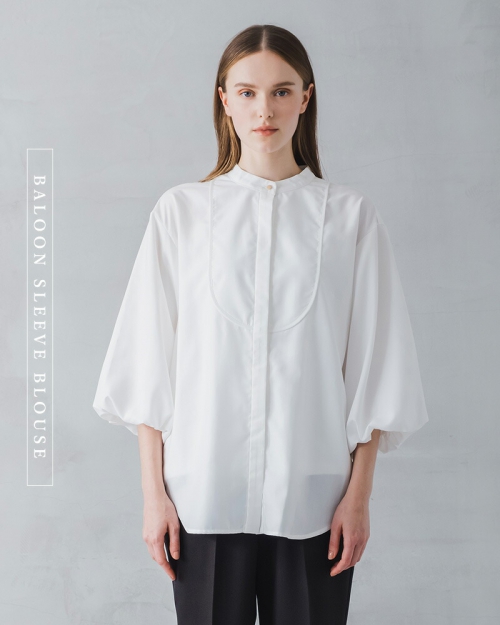 whyto ホワイト バルーンスリーブ ブラウス “BALOON SLEEVE BLOUSE