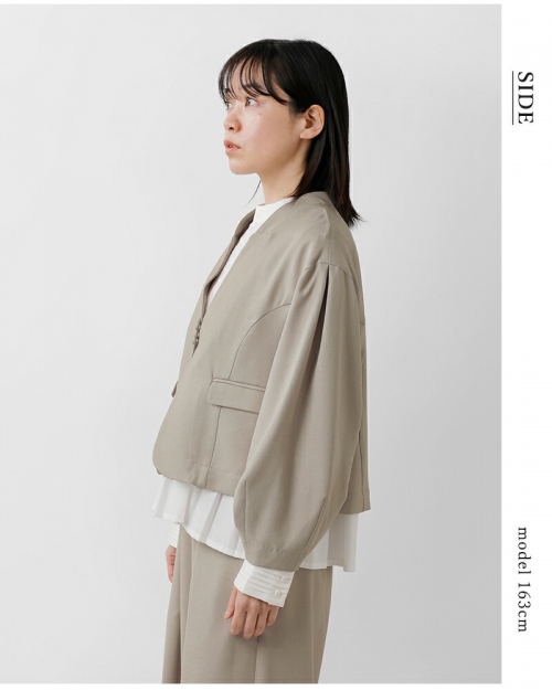 暮らしに便利なアイテム リネン ホワイト whyto ライク “LINEN ジャケット ノーカラー ジャケット・アウター