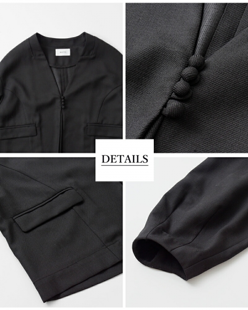 WHYTE. whyto ホワイト リネン ライク ノーカラー ジャケット 38 whyto ホワイト リネン ライク ノーカラー ジャケット “LINEN