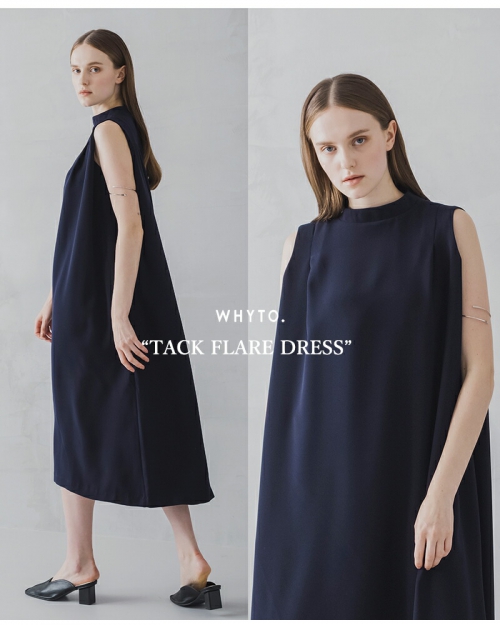 whyto ホワイト タック フレア ノースリーブ ドレス “TUCK FLARE DRESS ...