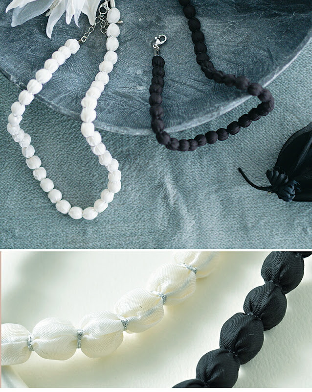 whyto ホワイト 2way シアーリーフ ネックレス ブローチ “2way sheer