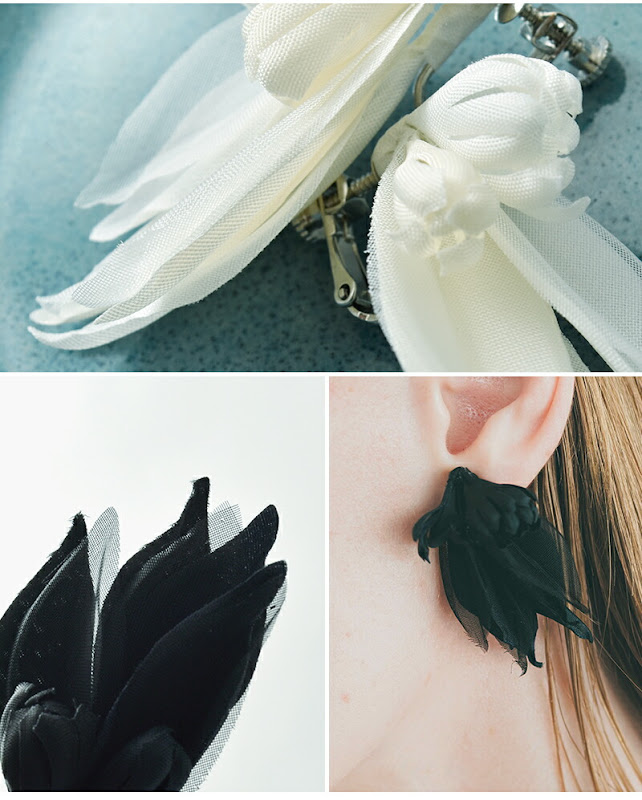 whyto ホワイト シアーリーフ ピアス / イヤリング “sheer leaf