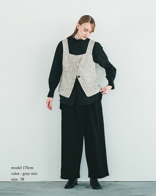 whyto ホワイト ネップ ツイード ビスチェ “nep tweed bustier