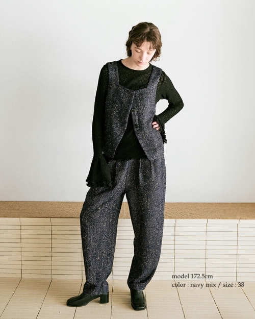 whyto ホワイト ネップ ツイード ビスチェ “nep tweed bustier
