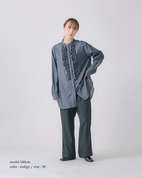 whyto ホワイト フリル ドレス ブラウス “frill dress blouse