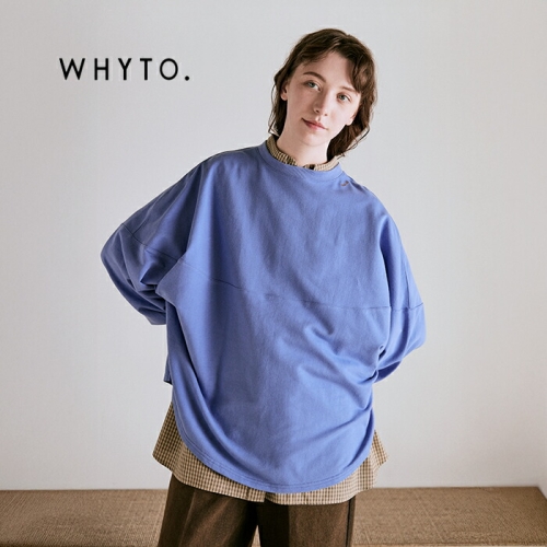 flatto スウェット whyto ホワイト コットン 裏毛 ラウンド スイッチ スウェット