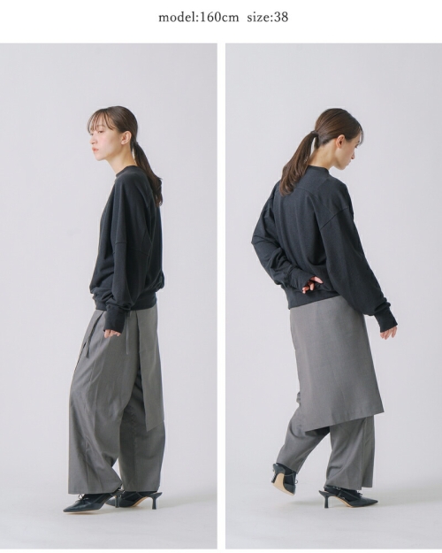 whyto ホワイト アシンメトリー ラメグリッター スウェットシャツ