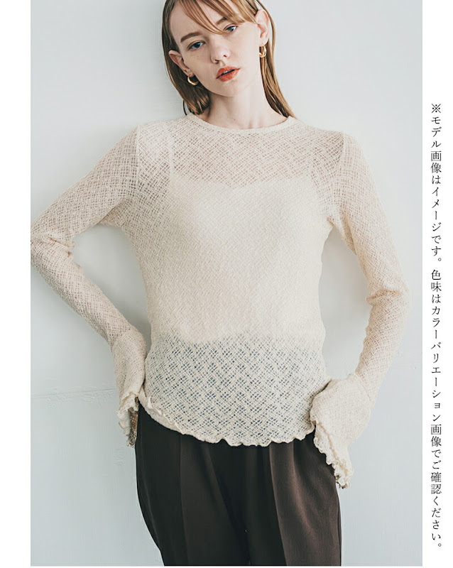 whyto ホワイト フリル フレア レース トップス frill flare lace tops