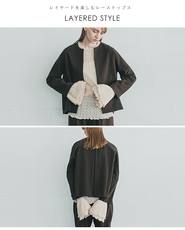 whyto ホワイト フリル フレア レース トップス frill flare lace tops
