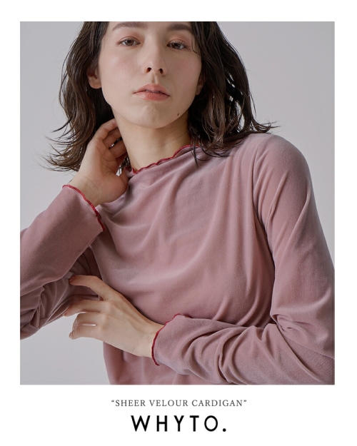 ベロアブラウス/beige whyto ホワイト シアー ベロア ブラウス “sheer velour blouse