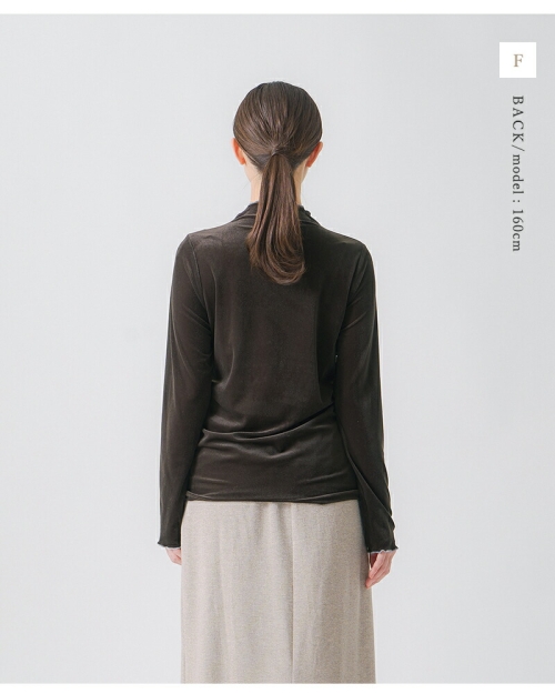 whyto ホワイト シアー ベロア ブラウス “sheer velour blouse