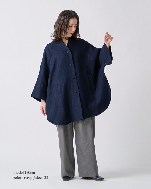 whyto ホワイト ラウンド ケープ ジャケット “round cape jacket