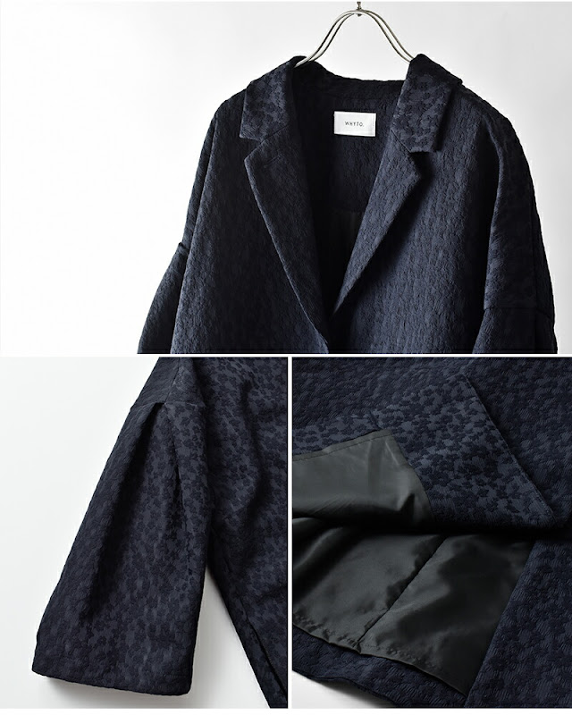 whyto ホワイト ジャガード テントラインコート “jacquard tent line