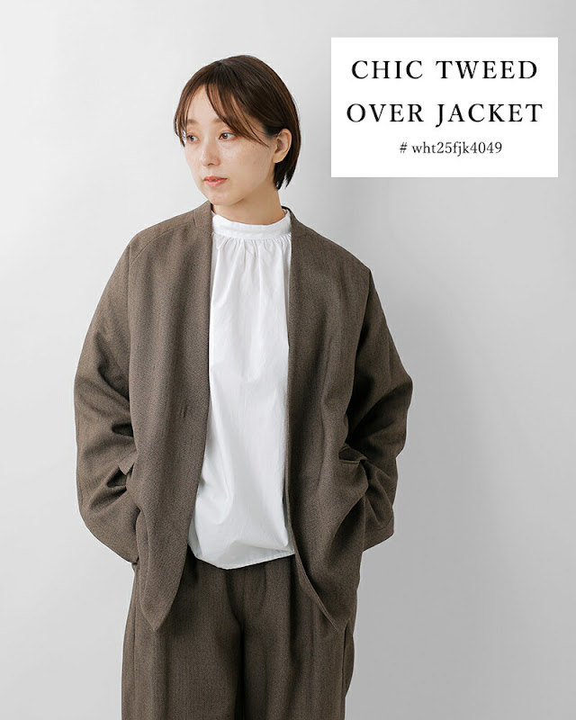 whyto ホワイト シックツイード オーバー ジャケット “chic tweed over