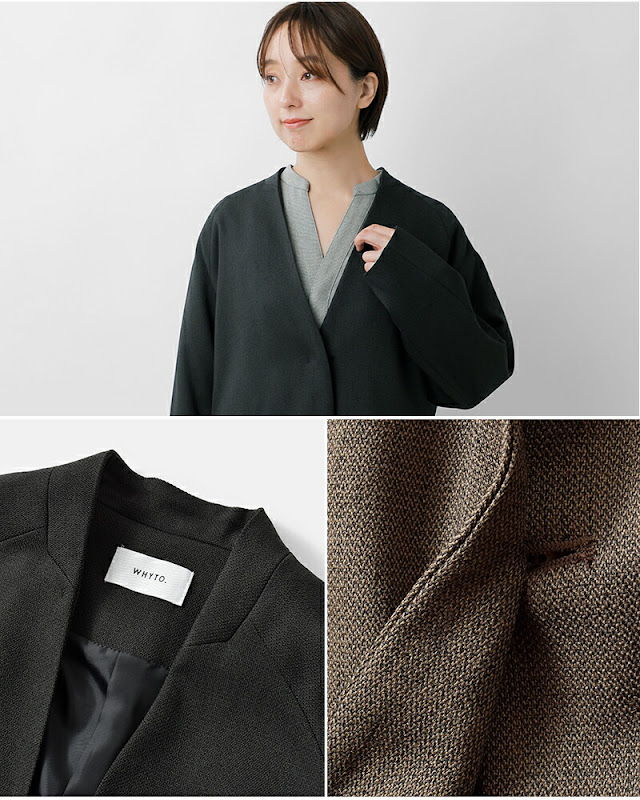 whyto ホワイト シックツイード オーバー ジャケット “chic tweed over