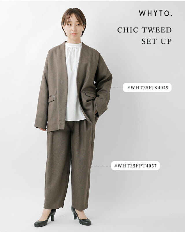 whyto ホワイト シックツイード オーバー ジャケット “chic tweed over